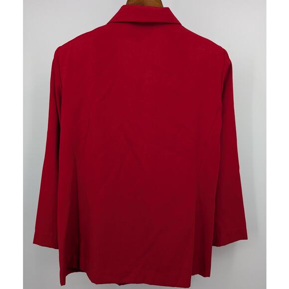 Vintage Red Requirements Full Zip Women's Blazer Size 18 Suit Jacket - Picture 3 of 5